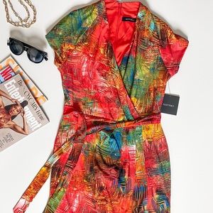 Ellen Tracy stretch multi color dress